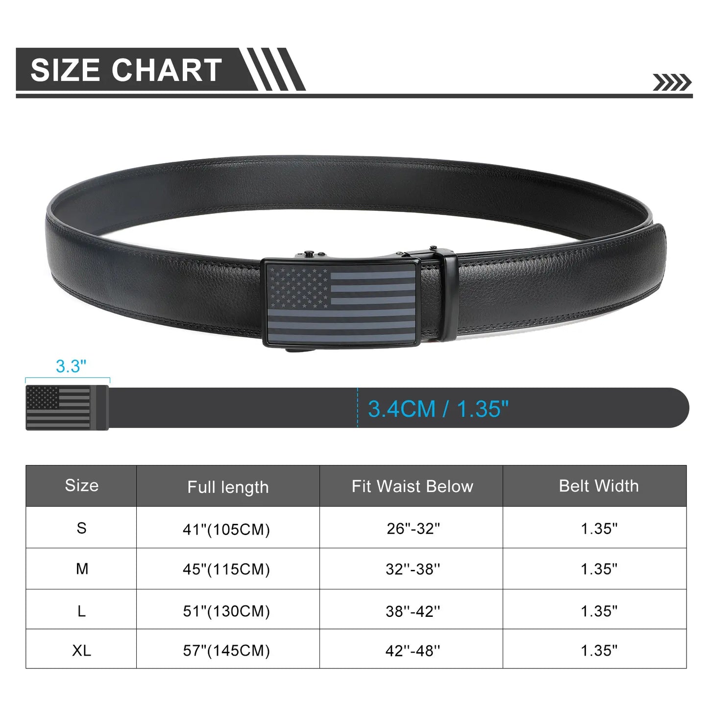 BELTROAD Men'S Belts Leather Ratchet Dress Belts for Men with Adjustable Slide Buckle