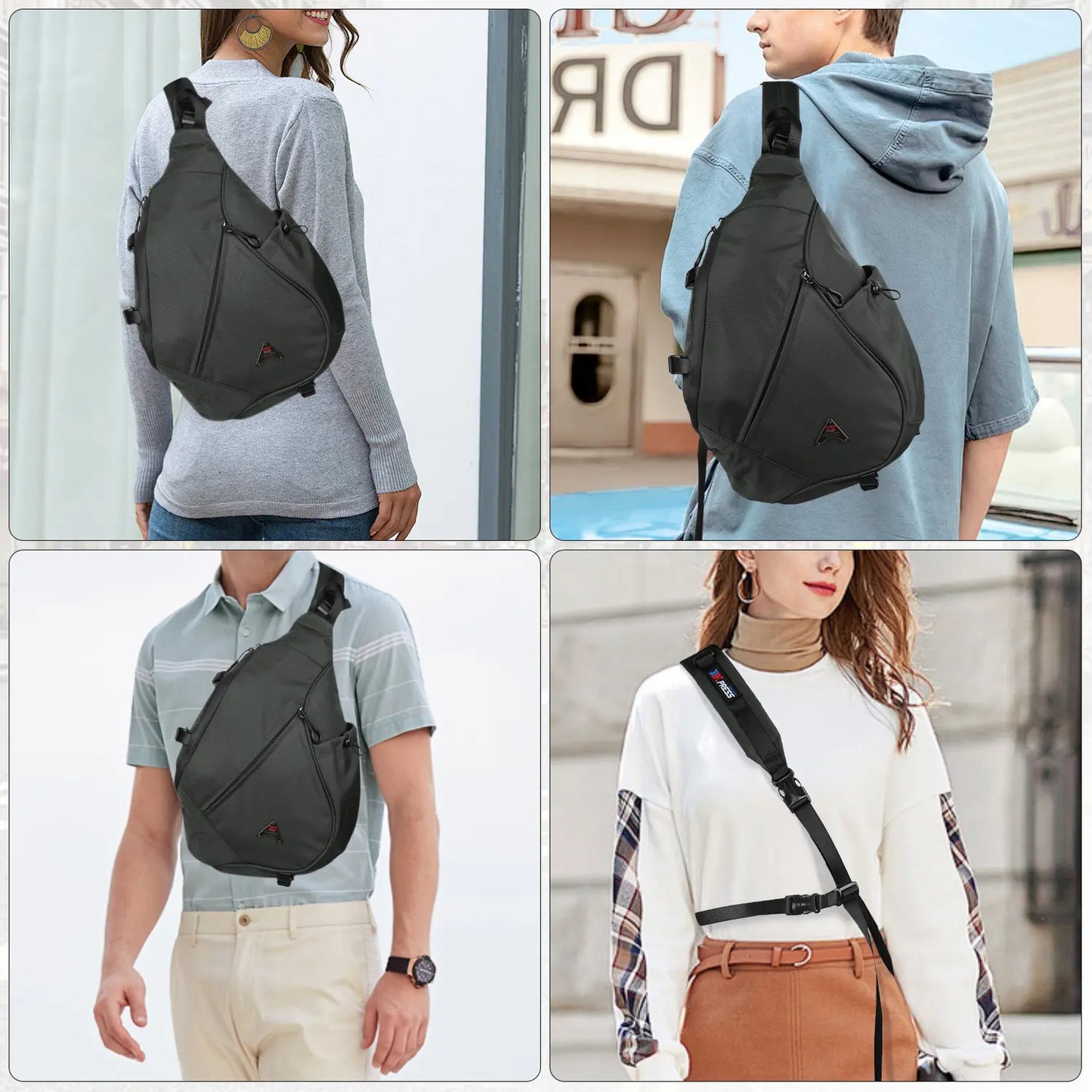 Waterproof Mens Crossbody Bag with Adjustable Strap,Lightweight Shoulder Chest Bag Daypack for Travel,Hiking,Sport