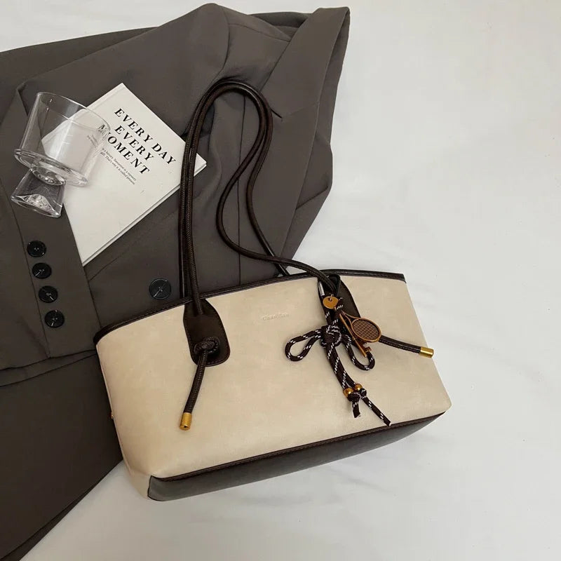 LEFTSIDE PU Leather Shoulder Bags for Women 2025 Winter Y2K Trend Female Crossbody Bag Lady Handbags and Purses Retro Tote Bag