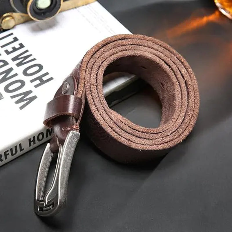 Leather Belts, Fashionable Trendy Versatile Waistbands for Jeans, Italian Cow Leather Belts, Anti-Scratch Buckle, 100% Full Grain Leather, Black Leather Belts, Brown Leather Belts