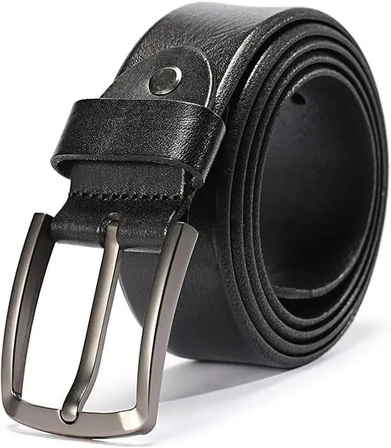 Leather Belts, Fashionable Trendy Versatile Waistbands for Jeans, Italian Cow Leather Belts, Anti-Scratch Buckle, 100% Full Grain Leather, Black Leather Belts, Brown Leather Belts