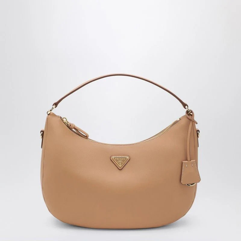 LIGHT BROWN LEATHER SHOULDER BAG