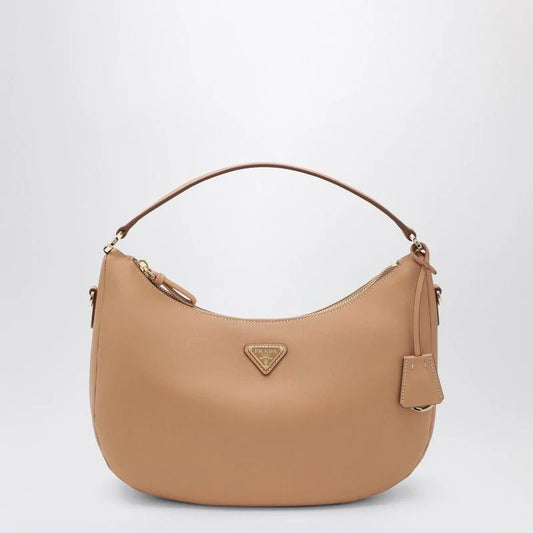 LIGHT BROWN LEATHER SHOULDER BAG