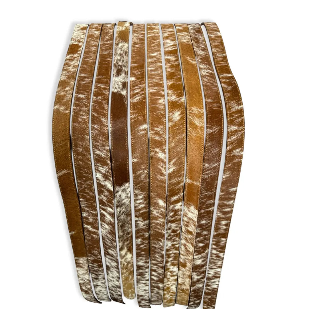 COWHIDE LEATHER BELTS for Men Women Genuine Cowhide Belts Real Hair-On Leather Belt for Cowboys Cowgirls Western Buckle Natural Print