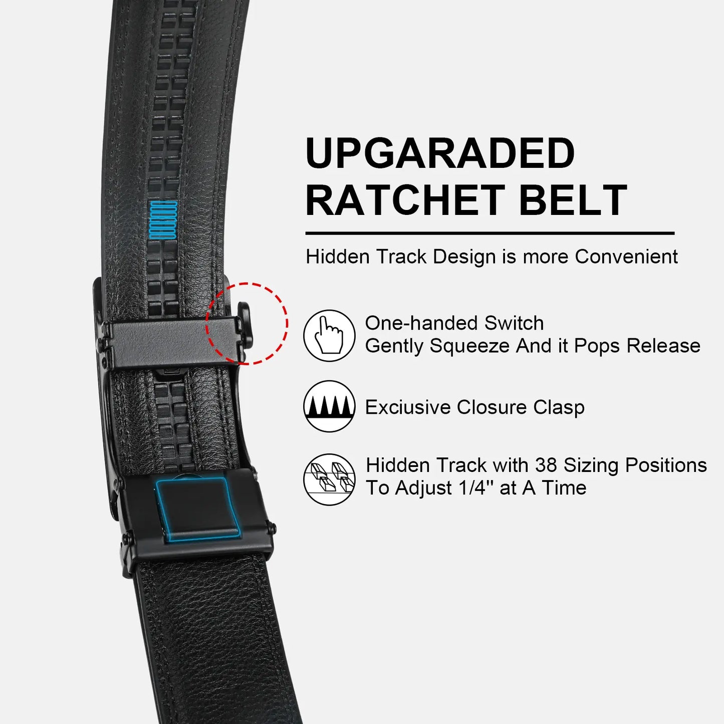 BELTROAD Men'S Belts Leather Ratchet Dress Belts for Men with Adjustable Slide Buckle