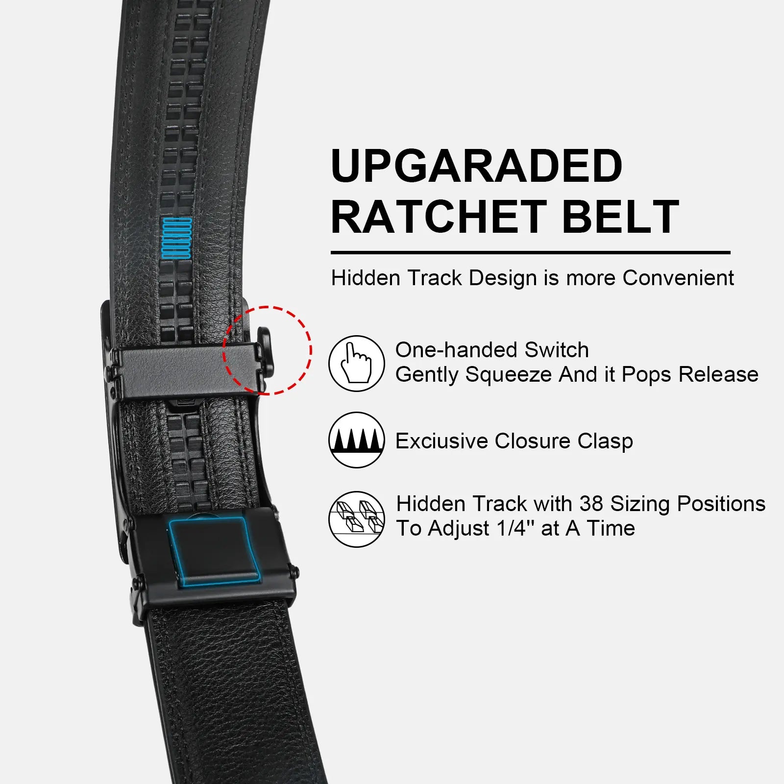 BELTROAD Men'S Belts Leather Ratchet Dress Belts for Men with Adjustable Slide Buckle