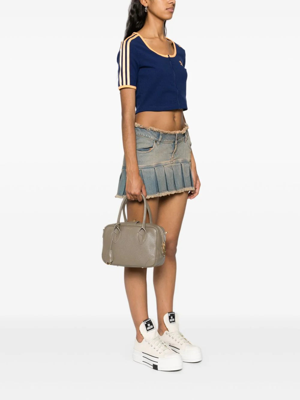 LEATHER TOTE BAG with ZIP CLOSURE