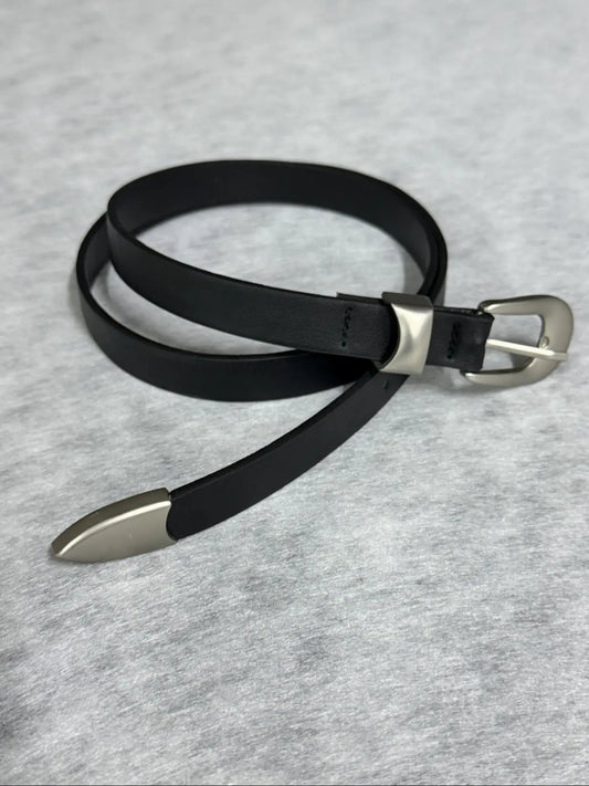 Narrow Buckle Belt Fashion Trendy Unique Simple Design Waistband Unisex Gift, Stylish Leather Strap for Men Women, Perfect Accessory Adjustable Belts Skinny Belts