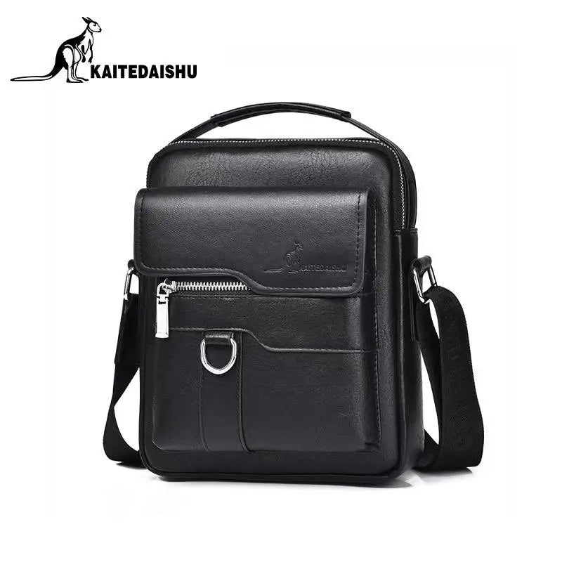 Men'S Casual Shoulder Bag, Large Capacity Multifunctional PU Travel Crossbody Bag, Waterproof & Wear-Resistant, Versatile Fashion Bag