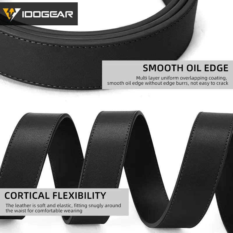 IDOGEAR 1.5" Genuine Leather Belt Men'S EDC Belts Leather Dress CCW Belt 3435
