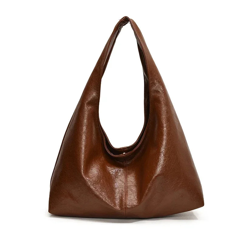 Designer Large PU Leather Hobo Underarm Bags Lady Fashion Shoulder Party Bag for Women New Trend Y2K Casual Handbags and Purses