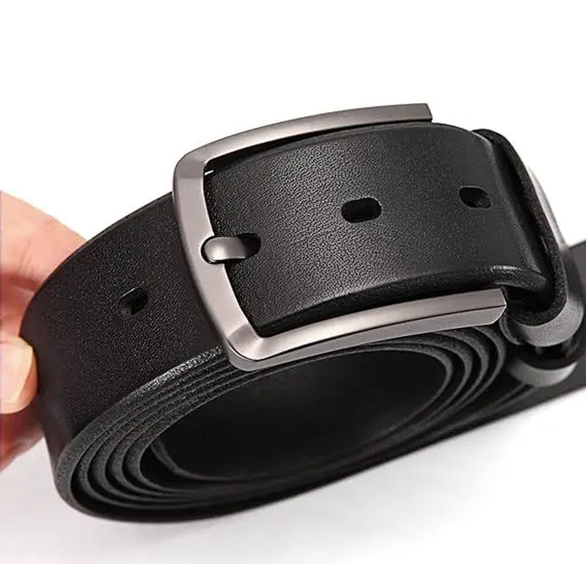 Leather Belts, Fashionable Trendy Versatile Waistbands for Jeans, Italian Cow Leather Belts, Anti-Scratch Buckle, 100% Full Grain Leather, Black Leather Belts, Brown Leather Belts