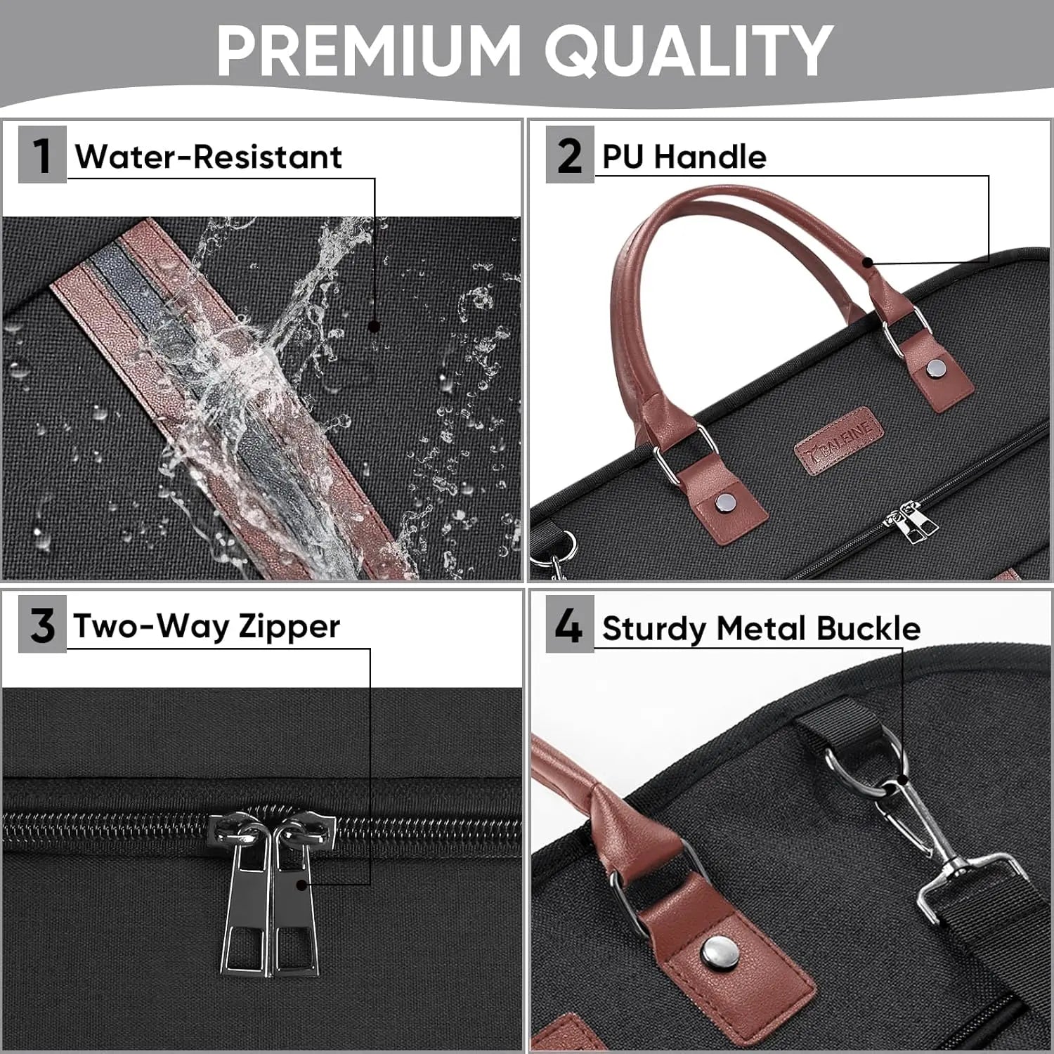 Travel Garment Bag, Travel Suit Bag for Men, 42'' Waterproof Carry on Garment Bag for Hanging Clothes, Garment Duffel Bag for Travel Business