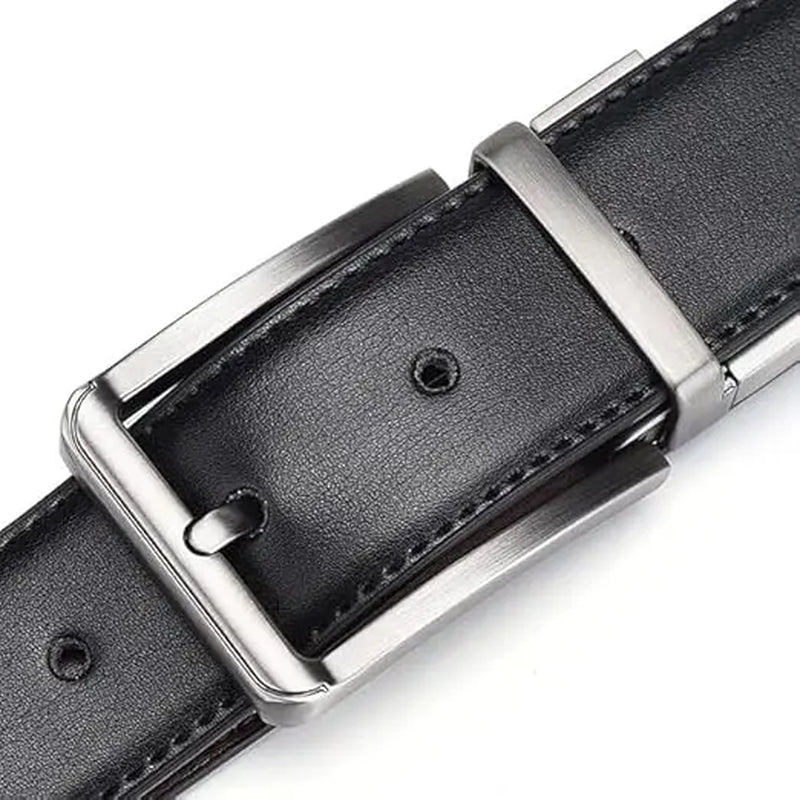 Mens Belt Casual Leather Belts - Reversible Belts for Men - Dual Side Adjustable Buckle Dress Pants Mens Belts