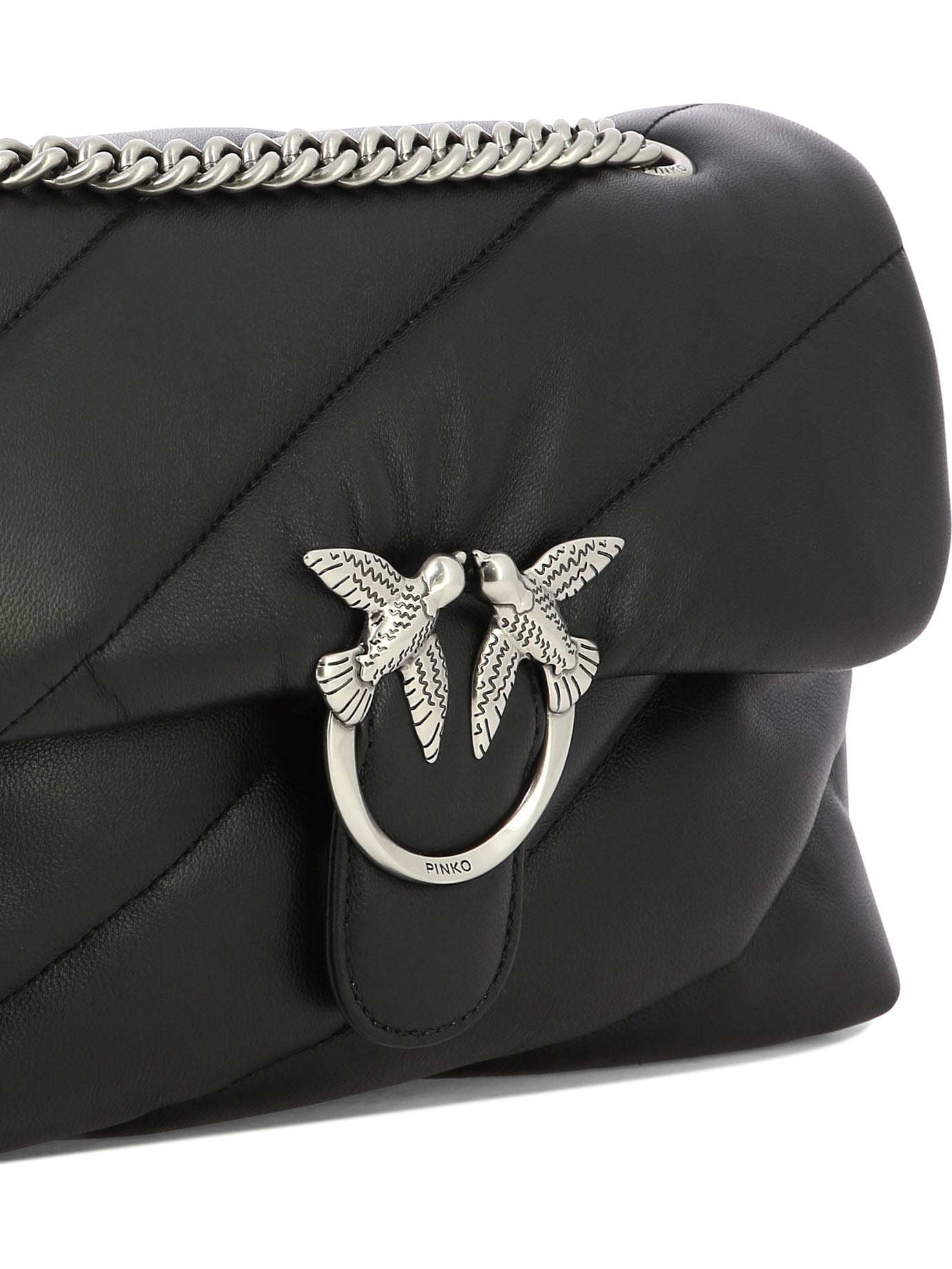 BLACK LEATHER CROSSBODY BAG