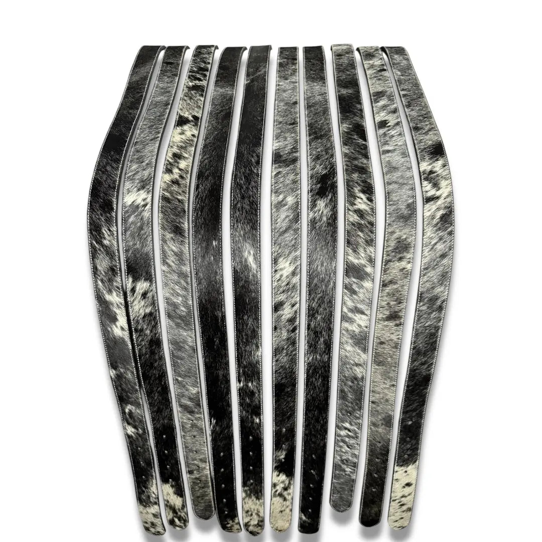 COWHIDE LEATHER BELTS for Men Women Genuine Cowhide Belts Real Hair-On Leather Belt for Cowboys Cowgirls Western Buckle Natural Print