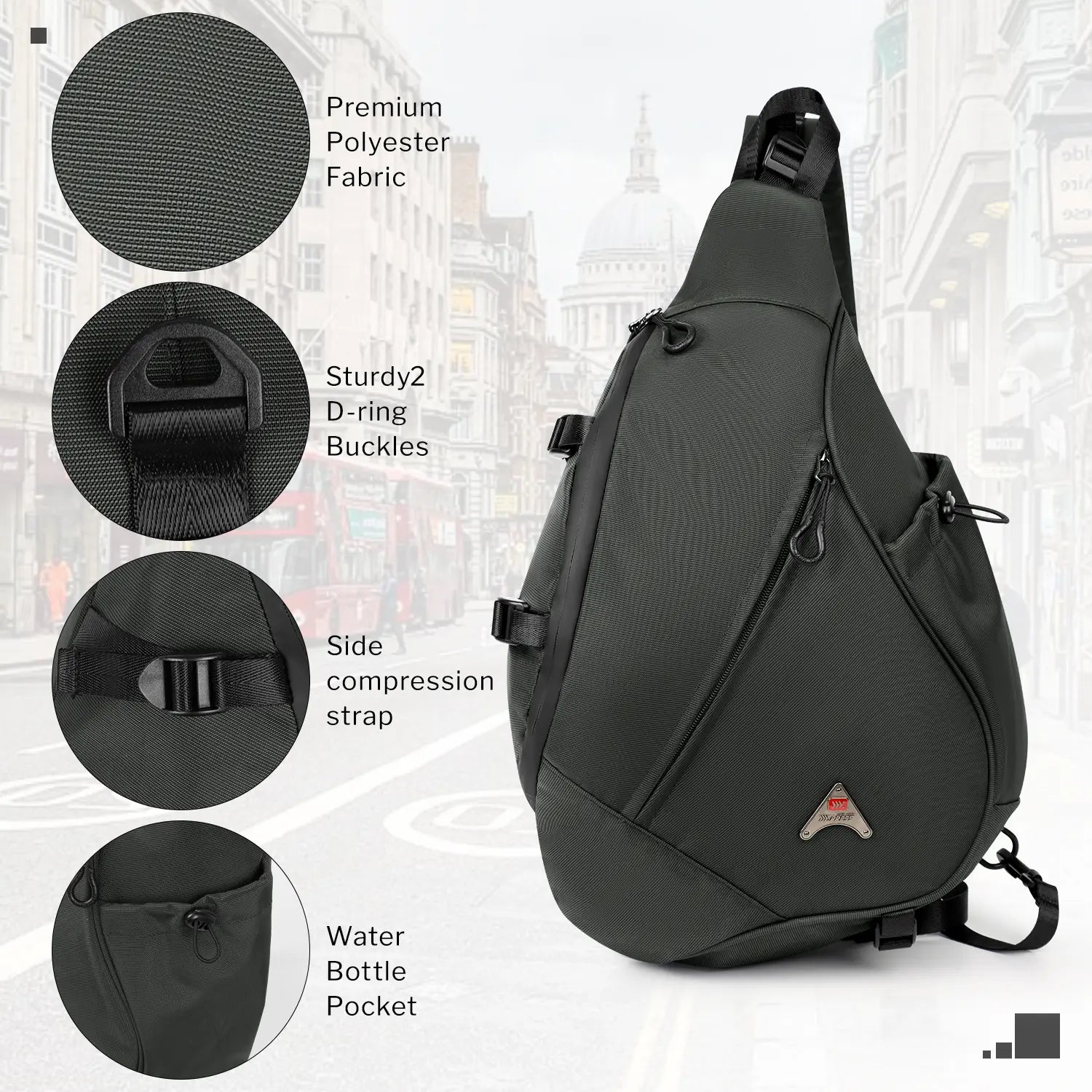 Waterproof Mens Crossbody Bag with Adjustable Strap,Lightweight Shoulder Chest Bag Daypack for Travel,Hiking,Sport