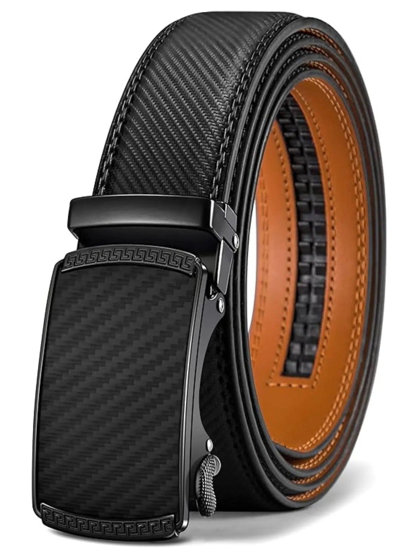 Mens Belt Leather Ratchet Belt - Customizable Fit, Effortless Style (35Mm) Belts Men Leather Buckle Belt