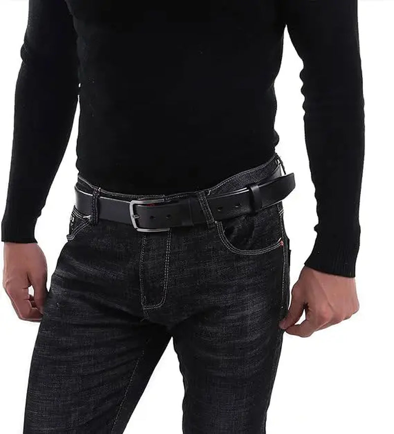 Leather Belts, Fashionable Trendy Versatile Waistbands for Jeans, Italian Cow Leather Belts, Anti-Scratch Buckle, 100% Full Grain Leather, Black Leather Belts, Brown Leather Belts