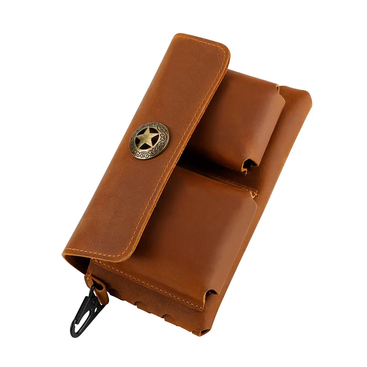 Men'S Leather Waist Bag Phone Holder for Business Travel Everyday Commute Brown Leather Belt Bag Travel Accessory Sleek Accessory Durable Construction Multiple Pockets for Keys & Cards Travelers Business Accessory Modern Pouch Sturdy Construction Beltbag