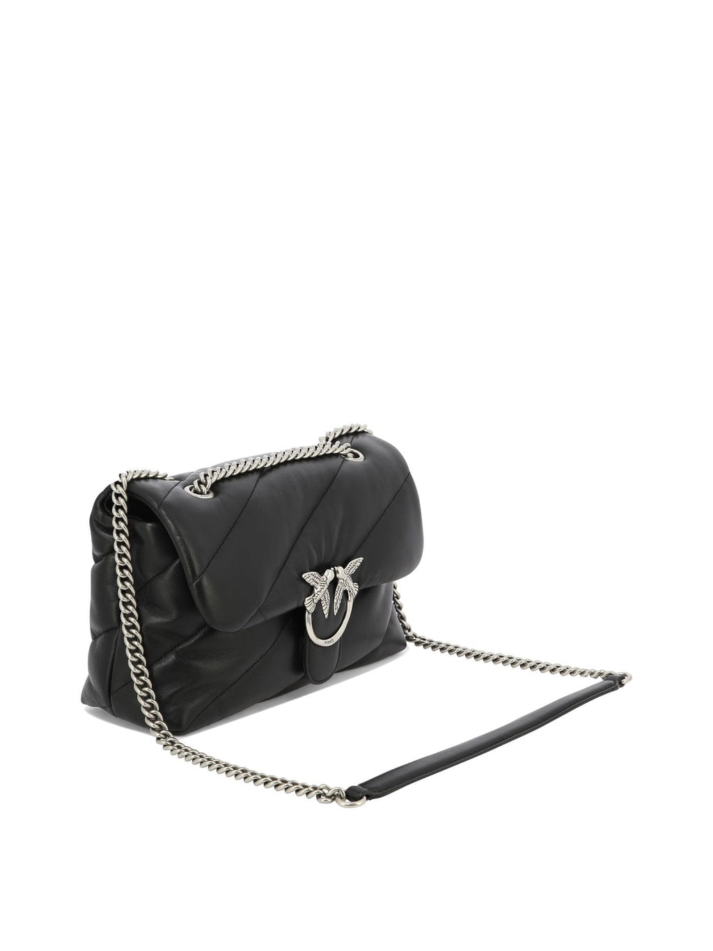 BLACK LEATHER CROSSBODY BAG