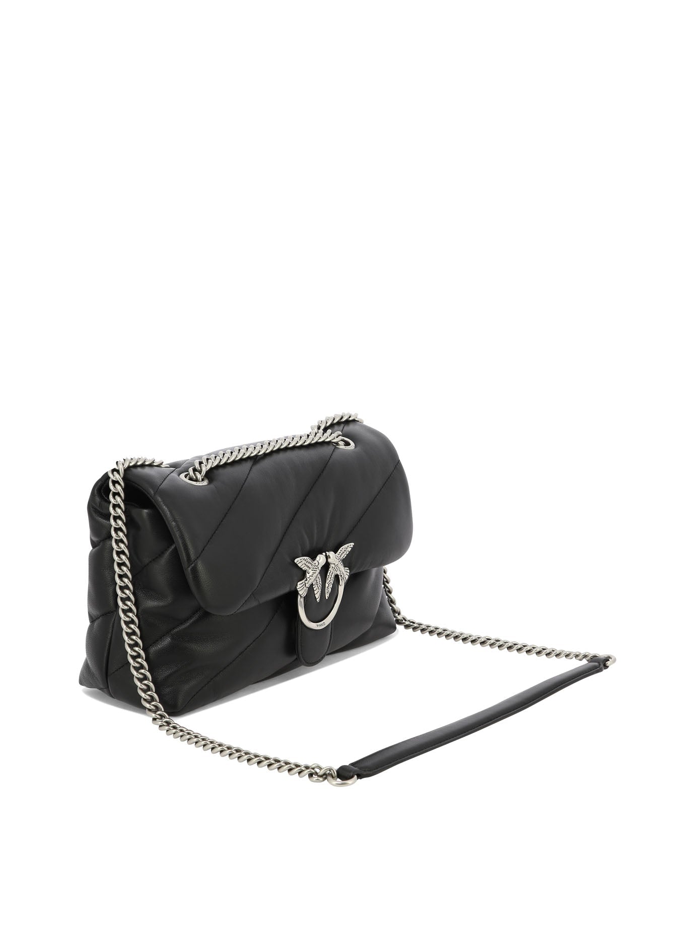 BLACK LEATHER CROSSBODY BAG