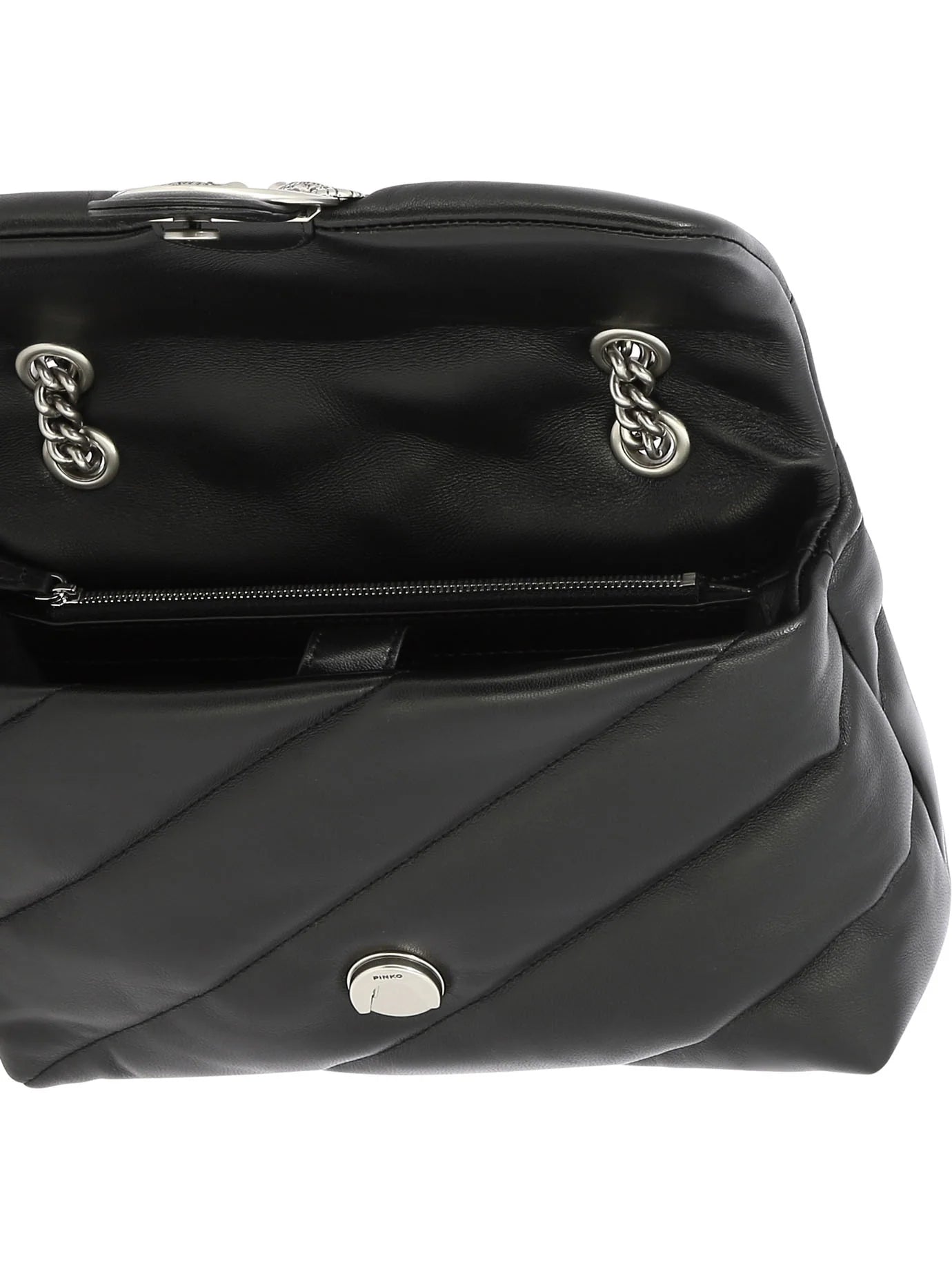 BLACK LEATHER CROSSBODY BAG