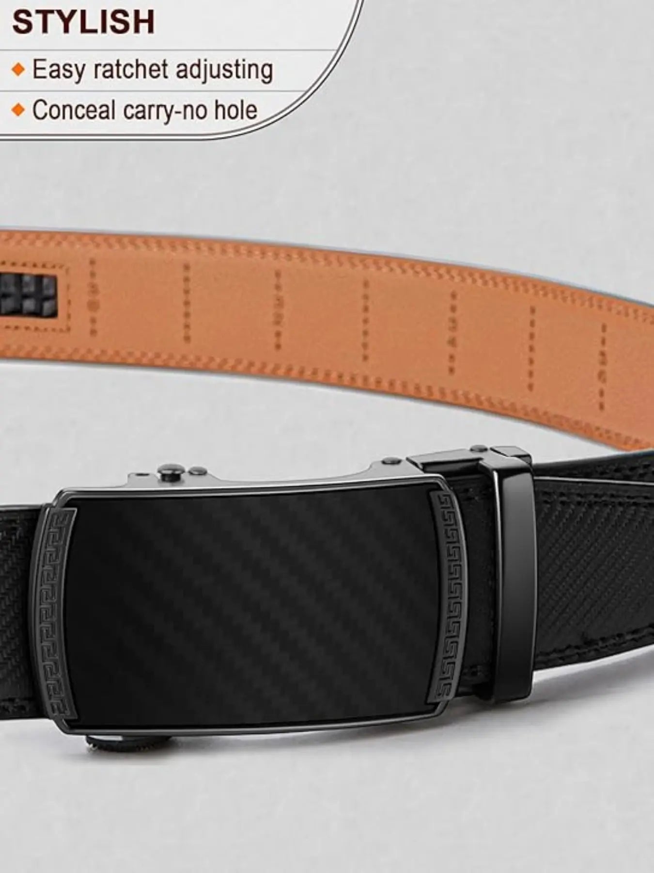 Mens Belt Leather Ratchet Belt - Customizable Fit, Effortless Style (35Mm) Belts Men Leather Buckle Belt