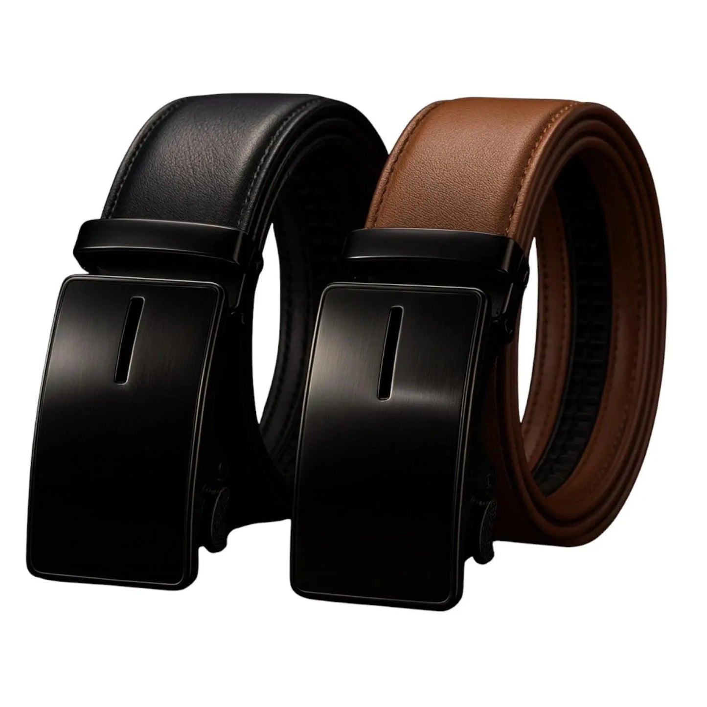 Leather for Men`S Ratchet Belt Belts for Men Adjustable Automatic Buckle .