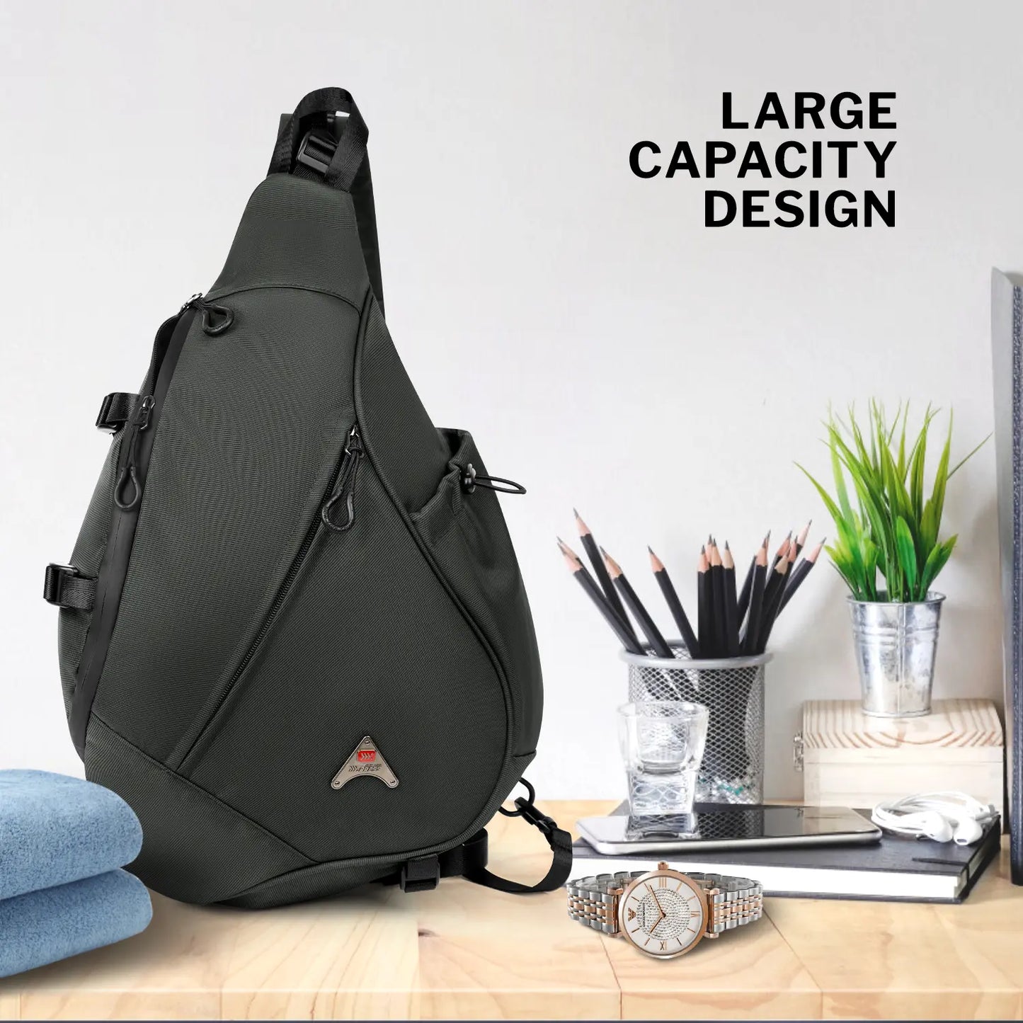 Waterproof Mens Crossbody Bag with Adjustable Strap,Lightweight Shoulder Chest Bag Daypack for Travel,Hiking,Sport