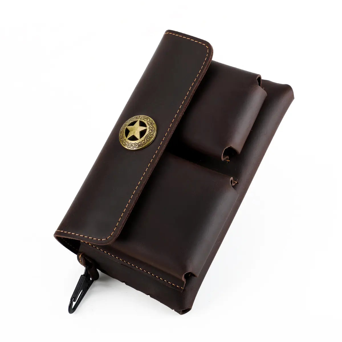 Men'S Leather Waist Bag Phone Holder for Business Travel Everyday Commute Brown Leather Belt Bag Travel Accessory Sleek Accessory Durable Construction Multiple Pockets for Keys & Cards Travelers Business Accessory Modern Pouch Sturdy Construction Beltbag
