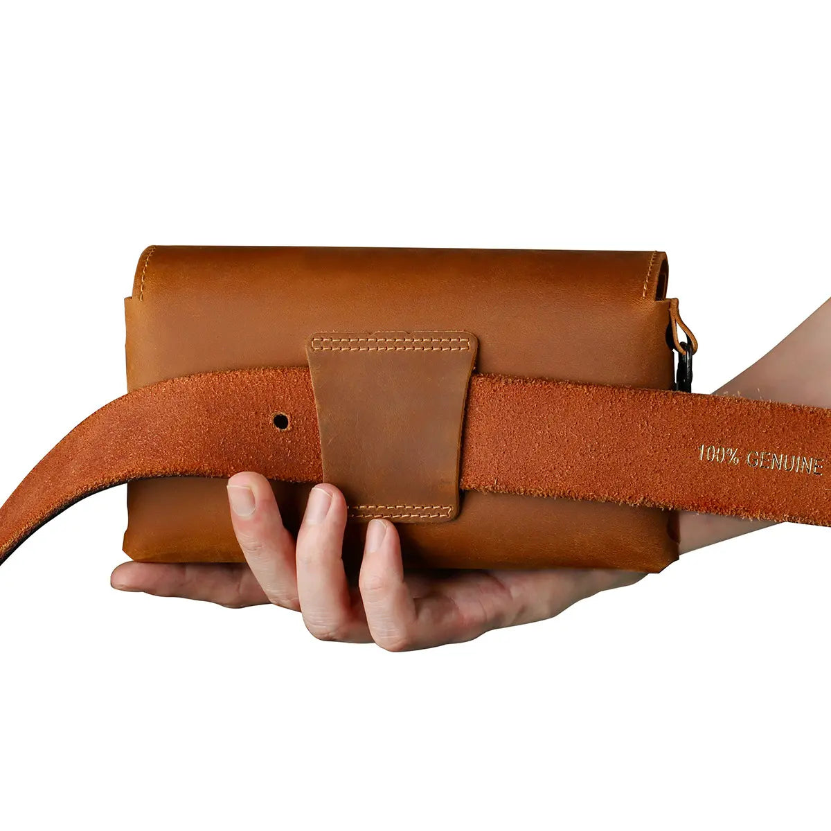 Men'S Leather Waist Bag Phone Holder for Business Travel Everyday Commute Brown Leather Belt Bag Travel Accessory Sleek Accessory Durable Construction Multiple Pockets for Keys & Cards Travelers Business Accessory Modern Pouch Sturdy Construction Beltbag