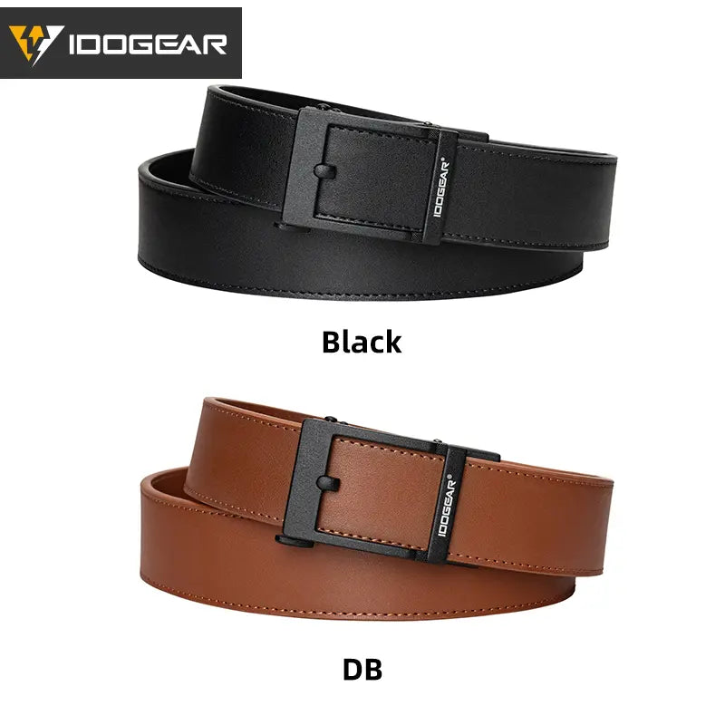 IDOGEAR 1.5" Genuine Leather Belt Men'S EDC Belts Leather Dress CCW Belt 3435