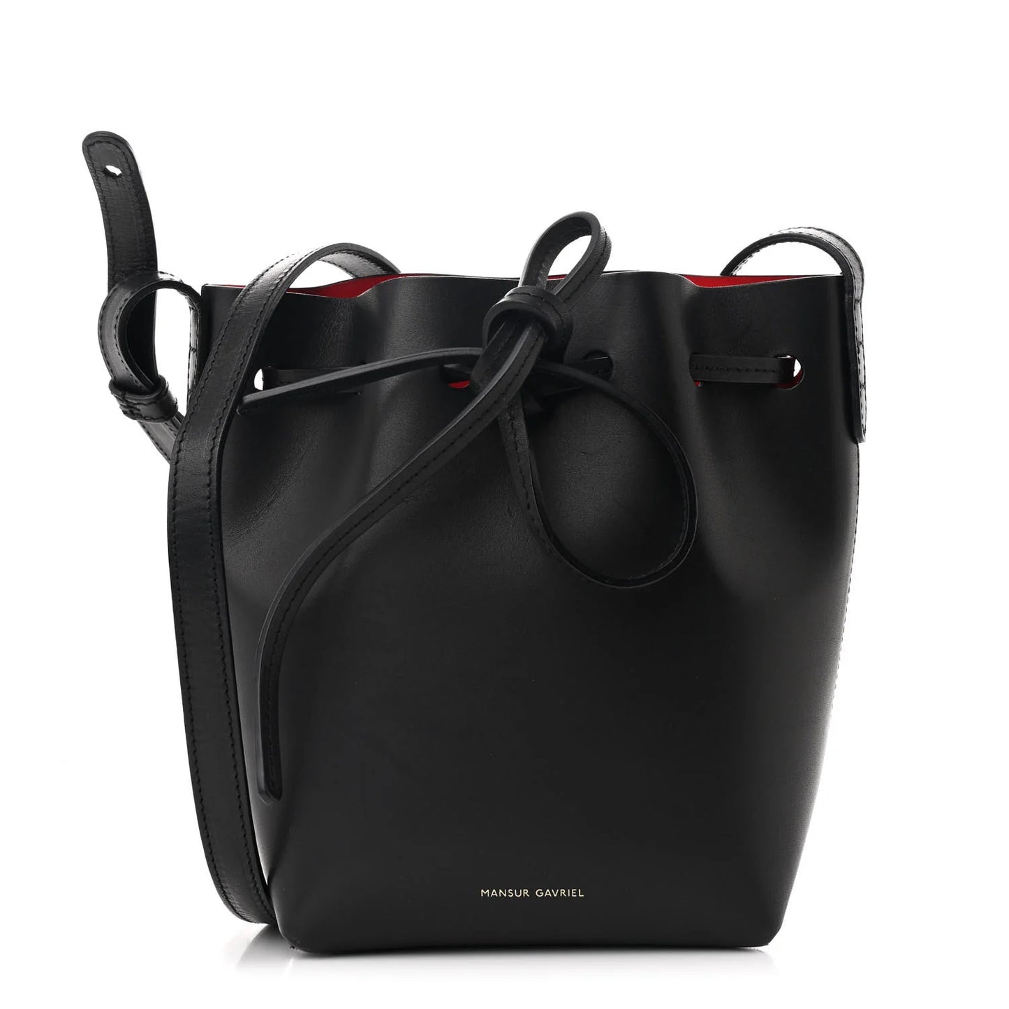 Calfskin Mini Mini Bucket Bag Black Flamma