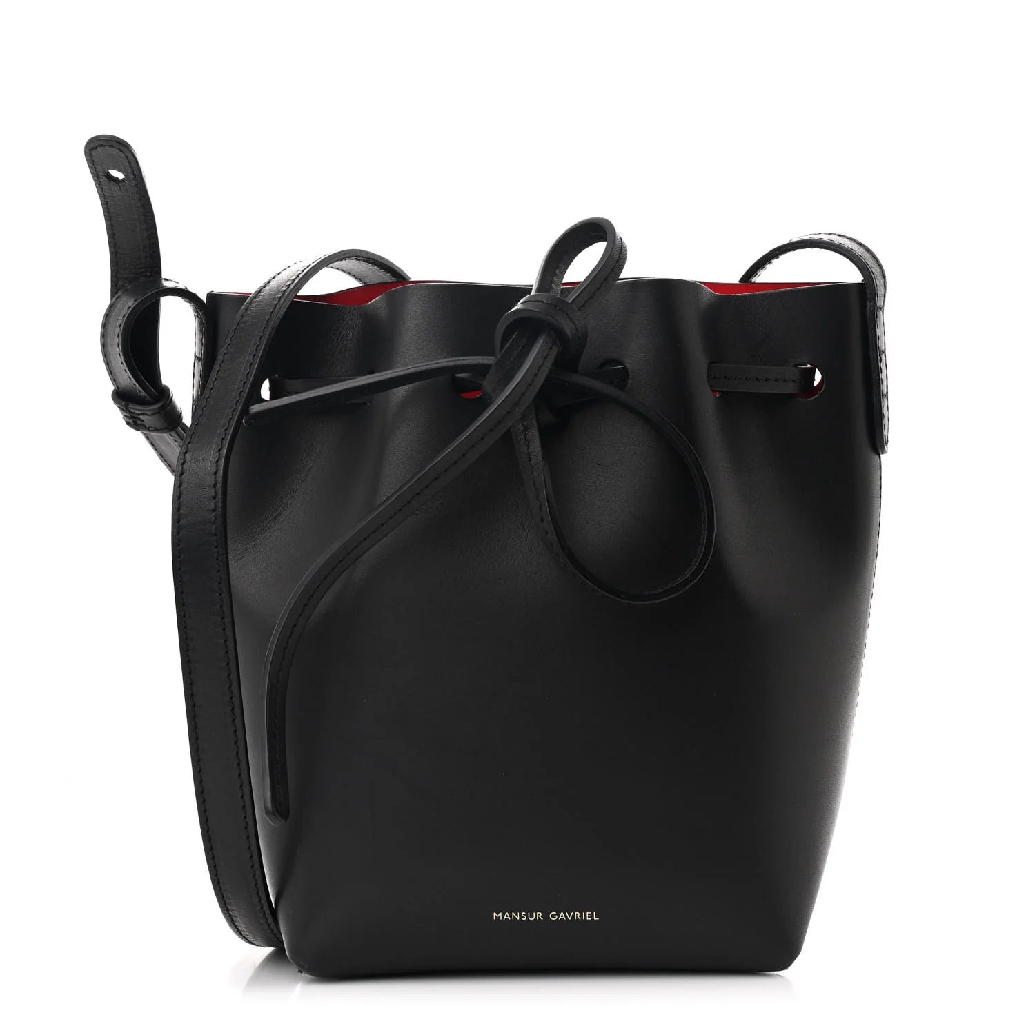 Calfskin Mini Mini Bucket Bag Black Flamma