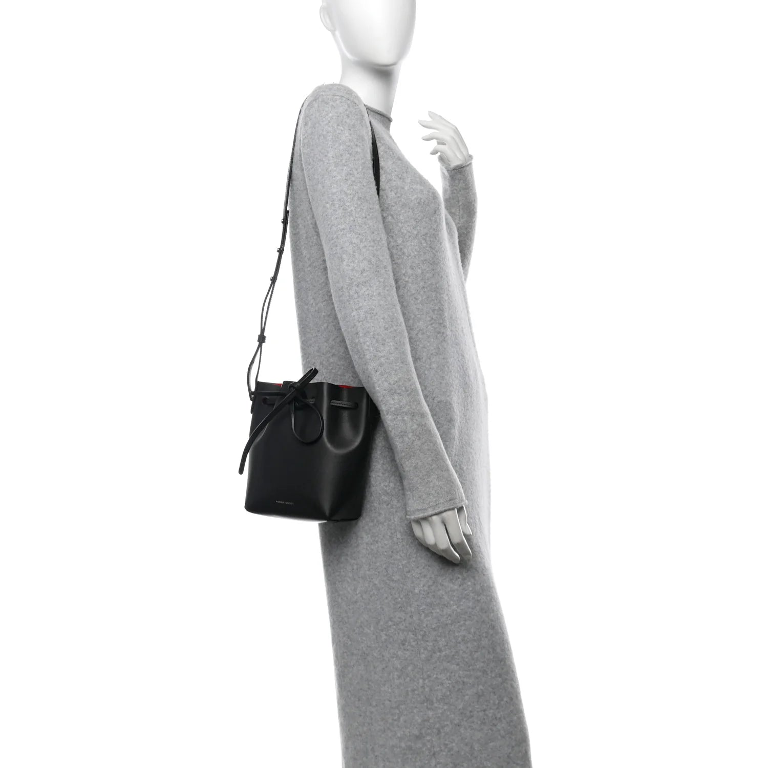 Calfskin Mini Mini Bucket Bag Black Flamma