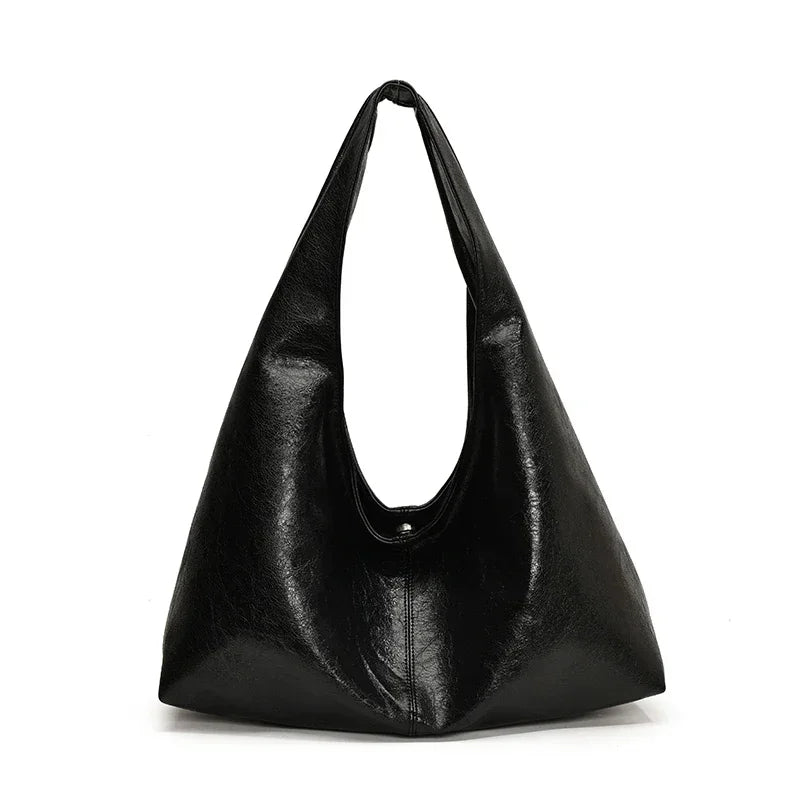 Designer Large PU Leather Hobo Underarm Bags Lady Fashion Shoulder Party Bag for Women New Trend Y2K Casual Handbags and Purses