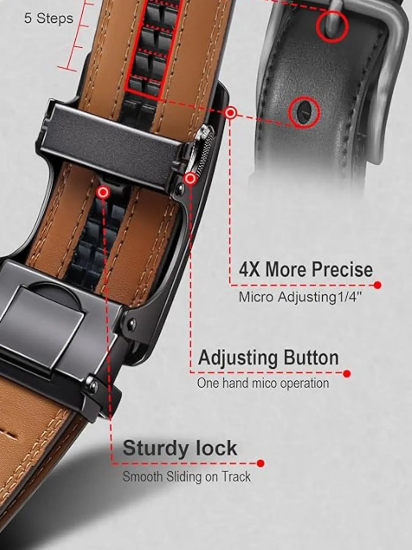 Mens Belt Leather Ratchet Belt - Customizable Fit, Effortless Style (35Mm) Belts Men Leather Buckle Belt