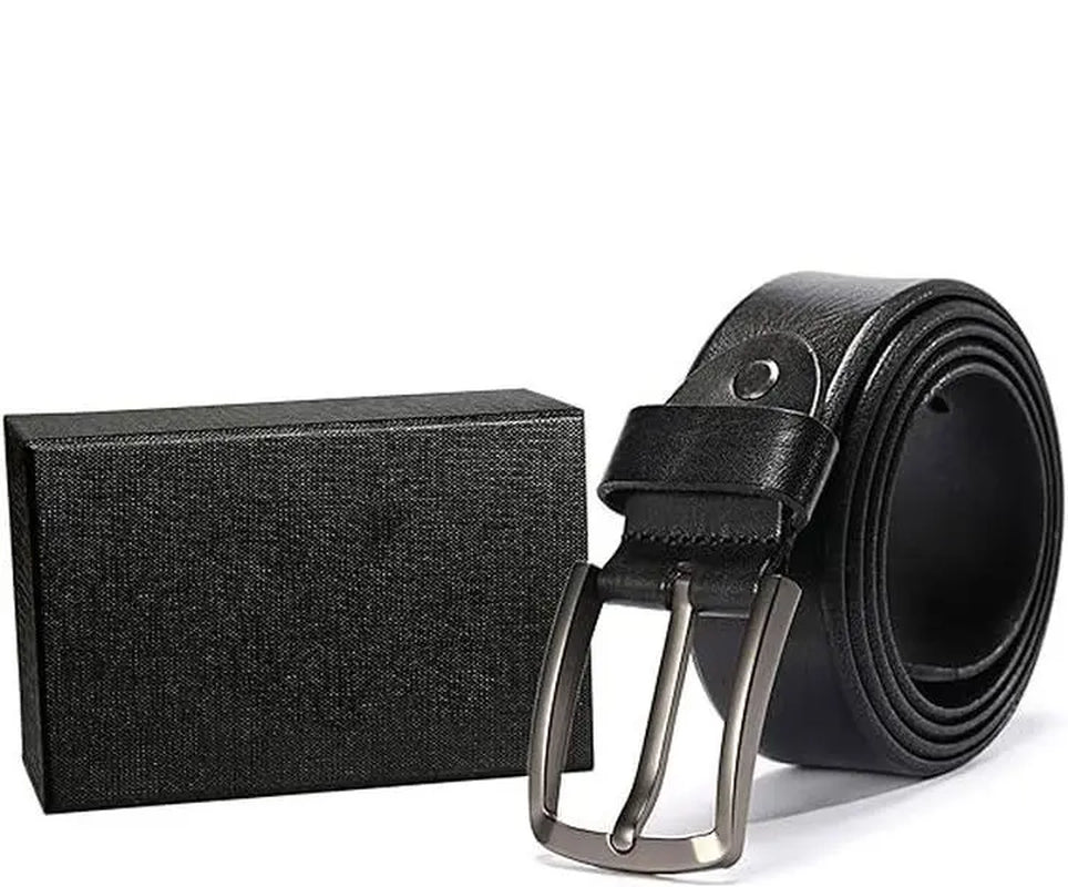 Leather Belts, Fashionable Trendy Versatile Waistbands for Jeans, Italian Cow Leather Belts, Anti-Scratch Buckle, 100% Full Grain Leather, Black Leather Belts, Brown Leather Belts