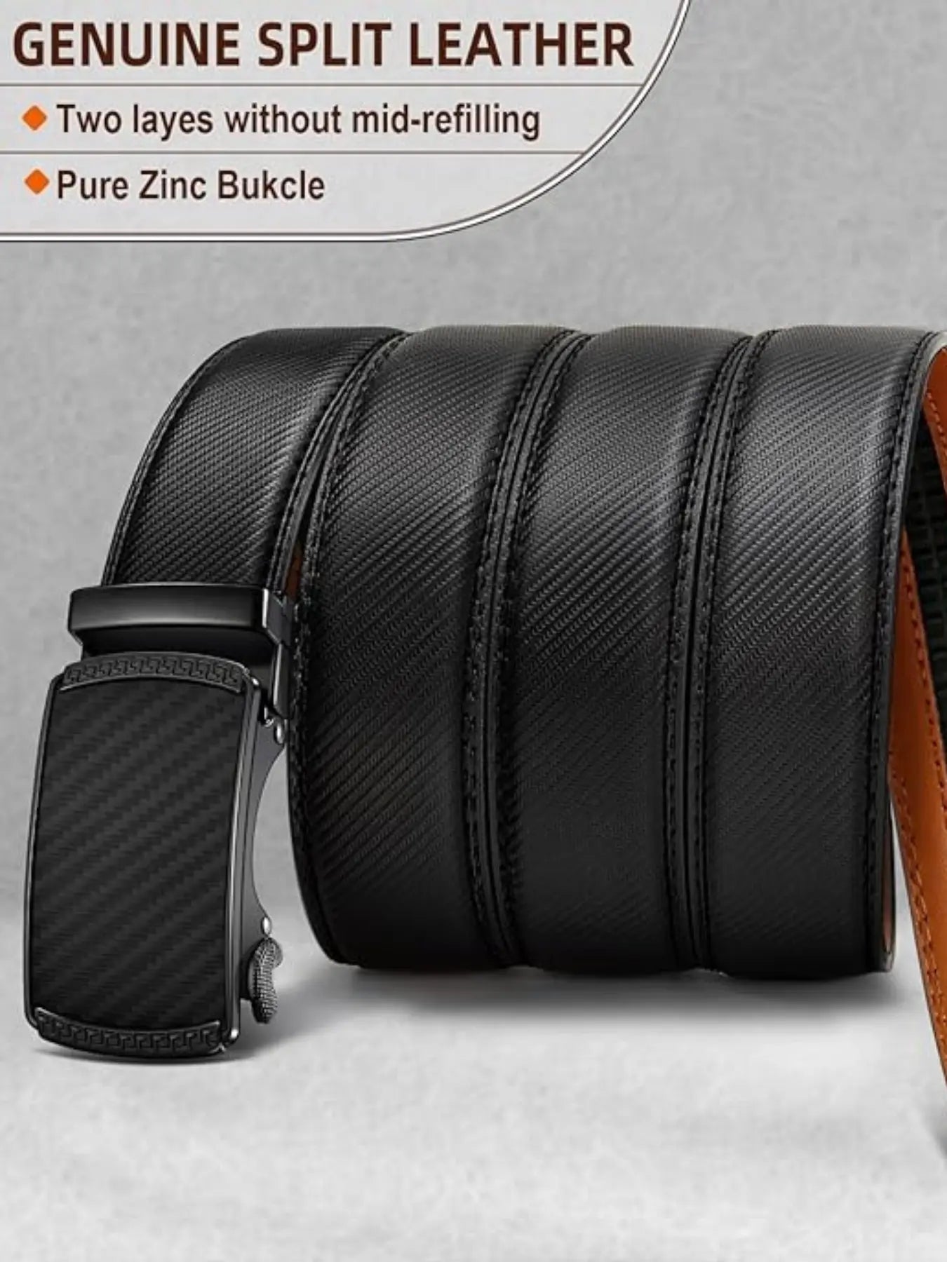 Mens Belt Leather Ratchet Belt - Customizable Fit, Effortless Style (35Mm) Belts Men Leather Buckle Belt