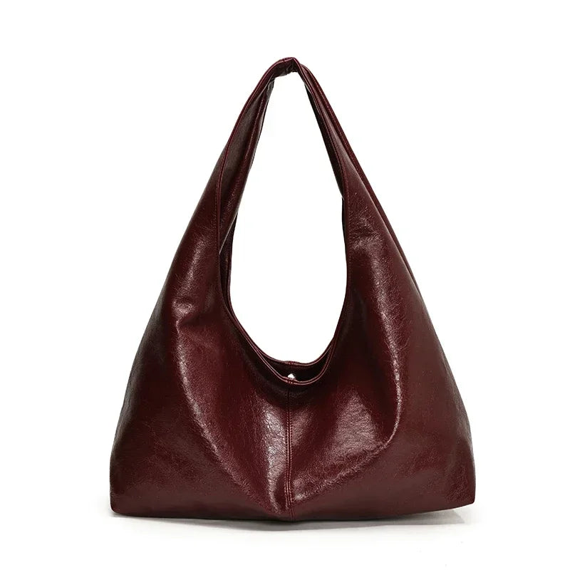 Designer Large PU Leather Hobo Underarm Bags Lady Fashion Shoulder Party Bag for Women New Trend Y2K Casual Handbags and Purses
