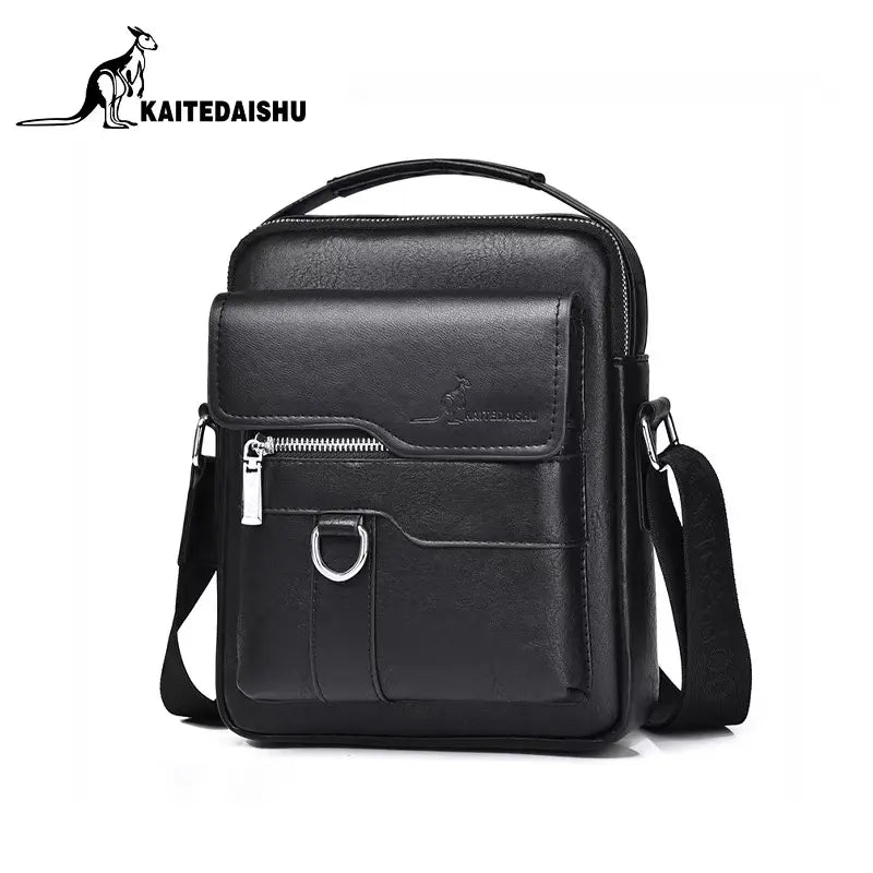 Men'S Casual Shoulder Bag, Large Capacity Multifunctional PU Travel Crossbody Bag, Waterproof & Wear-Resistant, Versatile Fashion Bag